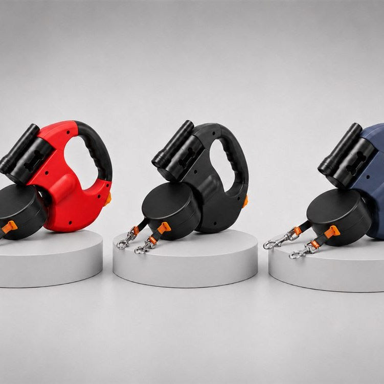 Night Walker Pro Leash in red, black, and navy